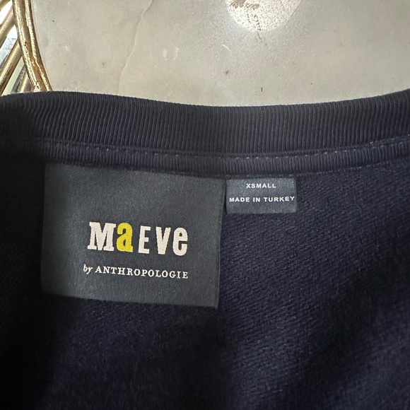 Anthropologie Navy and White Embroidered Blouse Sz Xs - Picture 6 of 6